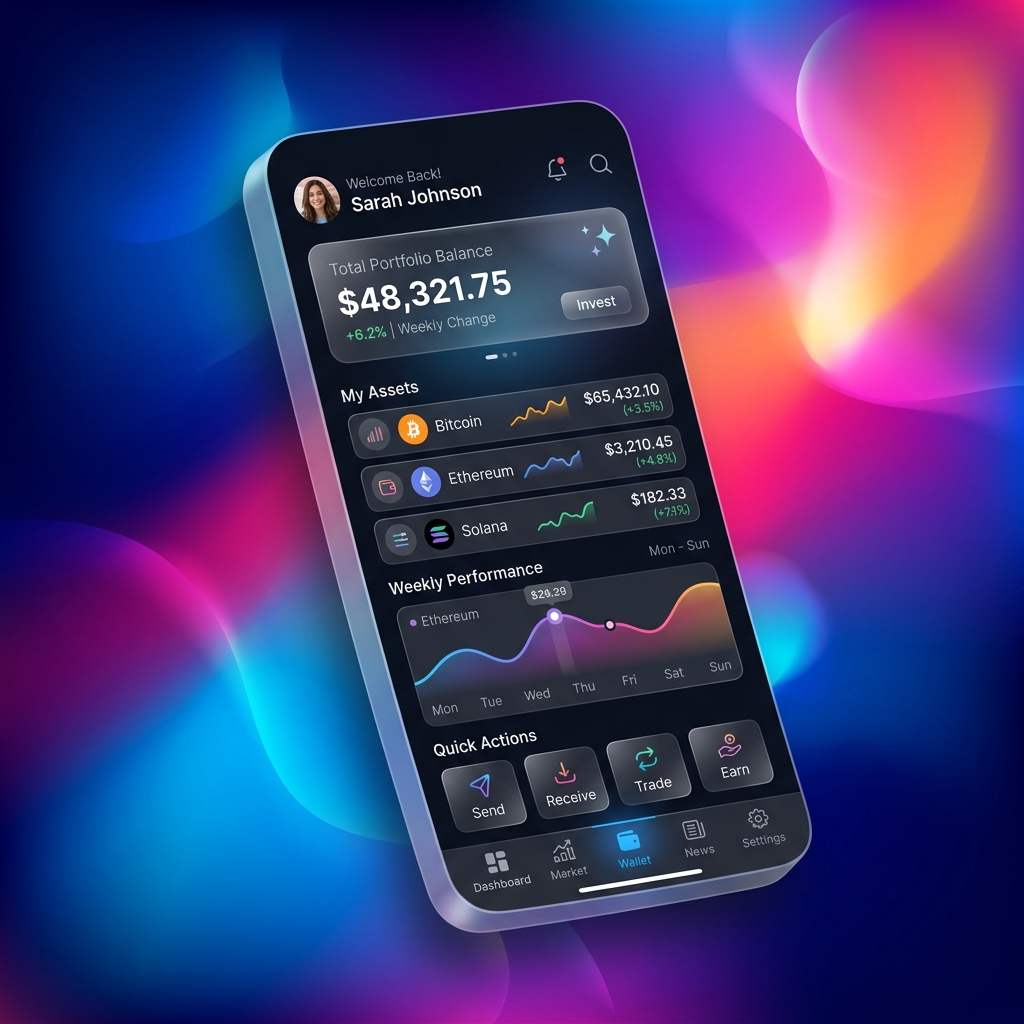 Mobile app interface showcase